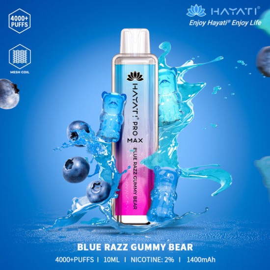 Hayati Crystal Pro Max 4000 Blue Razz Gummy Bear