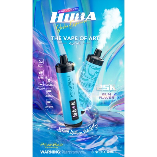 PeakBar HUQA 25000 Puffs Gum Flavour