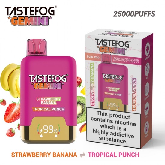 TASTEFOG GEMINI 25000 Puffs Strawberry Banana + Tropical Punch