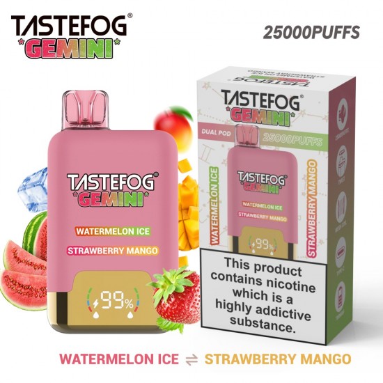 TASTEFOG GEMINI 25000 Puffs Watermelon Ice + Strawberry Mango