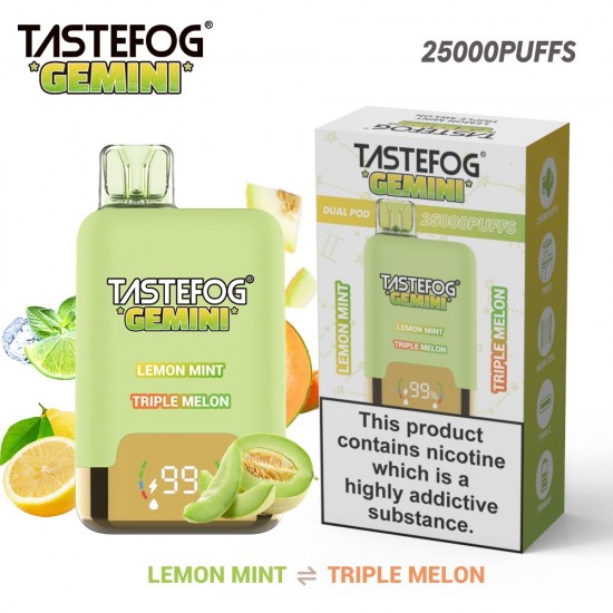 TASTEFOG GEMINI 25000 Puffs Lemon Mint + Triple Melon