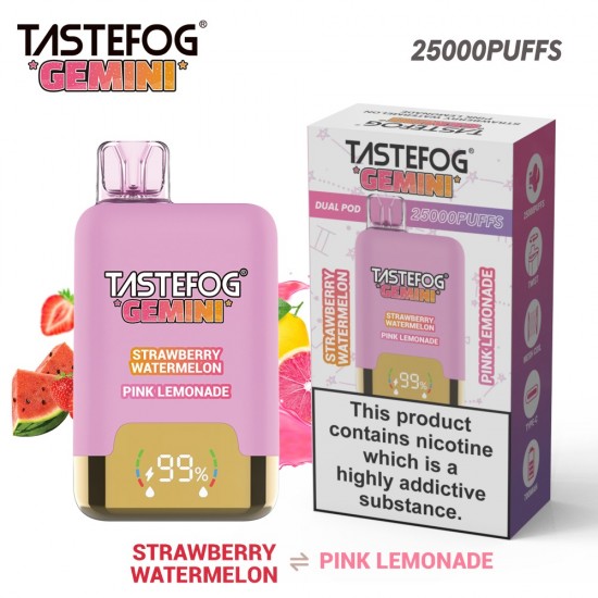 TASTEFOG GEMINI 25000 Puffs Strawberry Watermelon + Pink Lemonade